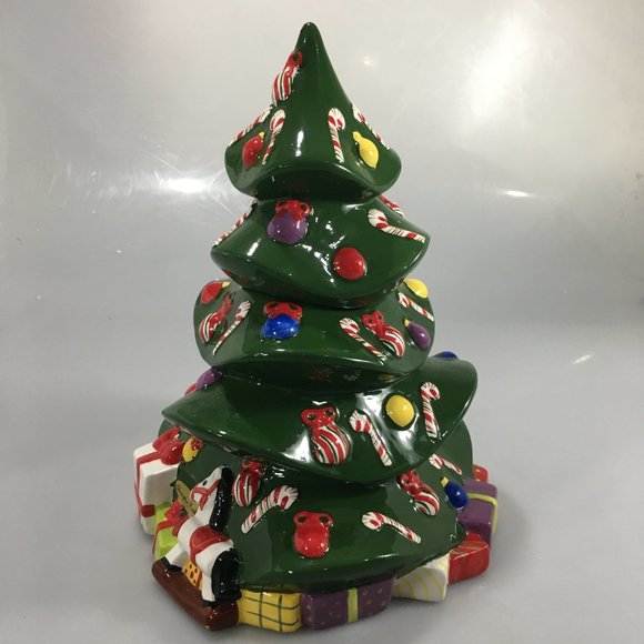 Christopher Radko Christmas Tree Cookie Jar Stoneware 2011 Saks Fifth Ave - Picture 2 of 10